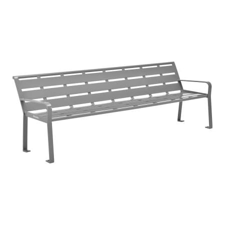 Hangzhou Zhouxu Trading Co.- Shanghai Global Industrial 8 Outdoor Horizontal Steel Slat Park Bench w/ Back Gray 436976GY